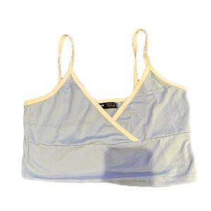 Blue and white cropped tank